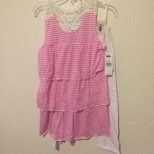 NWT Amy Byer Girls Leggings and top set Size L